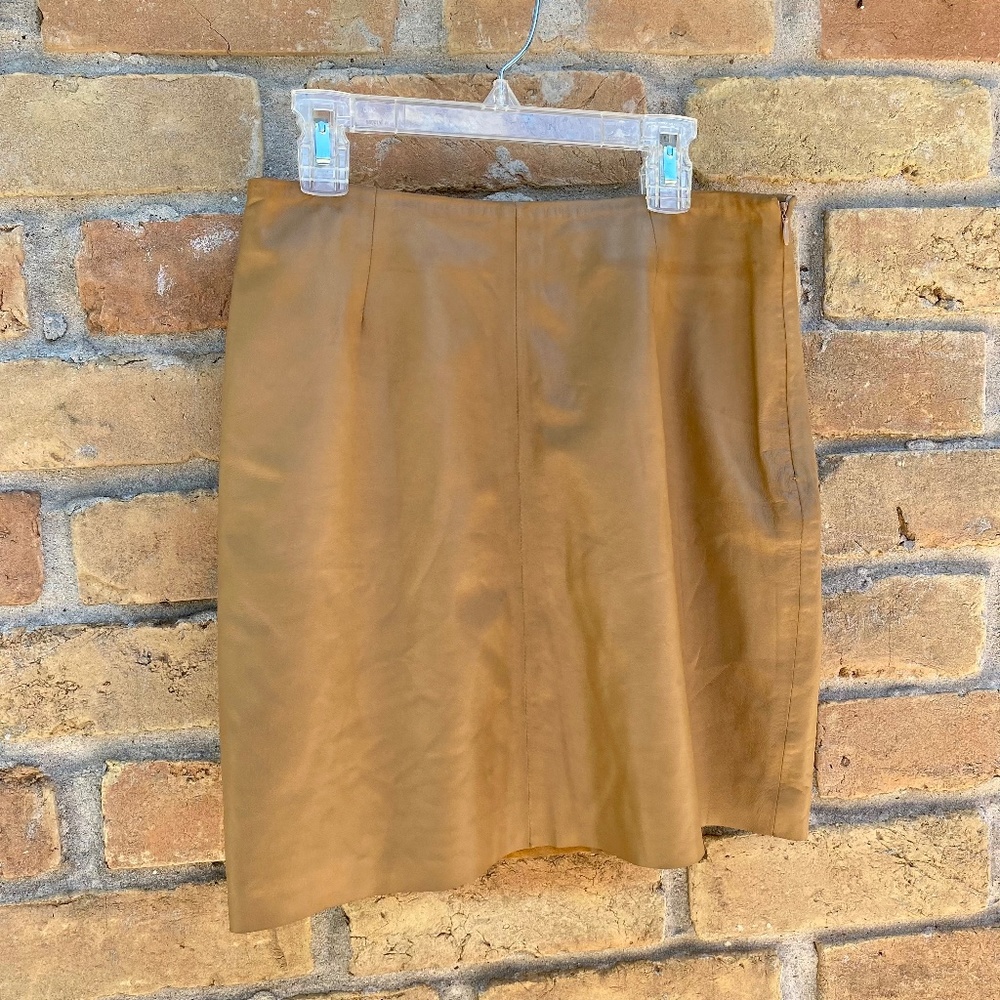 Giorgio Armani Leather and Silk Skirt Size Small